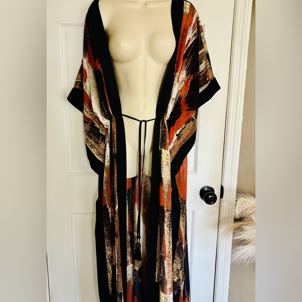 NWT DKNY ELEGANT BEACHWEAR RESORT WEAR SWIM COVERUP SEMI SHEER